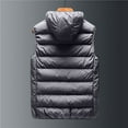 thumbnail image 4 of Tawop Men's Jacket Vest Cotton Sleeveless with Hood Pockets Casual Solid Winter Jackets for Men,Gray,2XL, 4 of 4