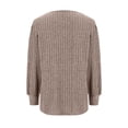 thumbnail image 4 of Women's Oversized Knit Thin Puff Sleeve Long Sleeve Loose Comfortable T-Shirt Top, 4 of 8
