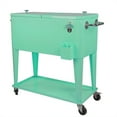 thumbnail image 2 of Home Aesthetics Retro 80Qt Quart Rolling Cooler Cart Ice Chest Patio Outdoor, 2 of 7