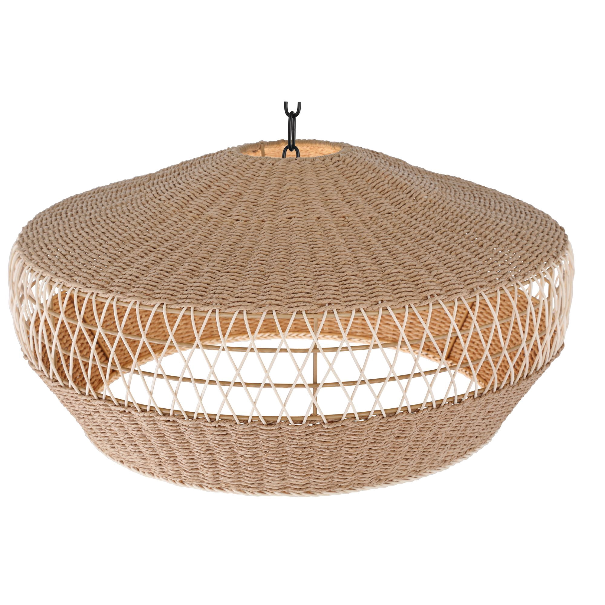 Regency Hill Matias 24 1/2" Modern Pendant Ceiling Light Fixture Dining Room Over Table Kitchen Island Hanging Brown Vine and Rope