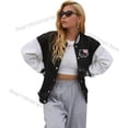 thumbnail image 3 of Ropa de Hello Kitty para hombres y mujeres, chaqueta de béisbol, Hip Hop, Harajuku, ropa de calle, niños, niñas, abrigos universitarios sueltos, regalo de Navidad, 3 of 4