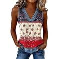 thumbnail image 2 of Womens 250th Anniversary USA Tank Top V Neck American Flag Print Patriotic Shirt 4th of July Outfit Casual Summer Tops for Women, 2 of 6