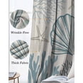 thumbnail image 3 of Coastal Ocean Kitchen Curtains Vintage Coral Starfish Shell Seahorse Cafe Short Curtains for Bathroom Blackout Window Curtain Grommet Small Window Treatment Drapes for Bedroom Living Room 52"x45"x2, 3 of 9