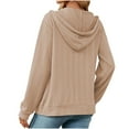 thumbnail image 5 of Lovskoo Women's Zipper Sweatshirt Hoodie with Pocket Long Sleeve Loose Jacket Outerwear Coat Khaki, 5 of 7