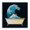 Kanagawa Wave Bathtub Duck, variant on Stupell Industries Eclectic Love Long Distance Black Framed Print Under Glass, 13 x 13, by Tobe Fonseca