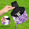 thumbnail image 4 of Haosy Purple White Flow Golf Mallet Putter Cover Strong Magnetic Leather Golf Club Headcover Closure, 4 of 7