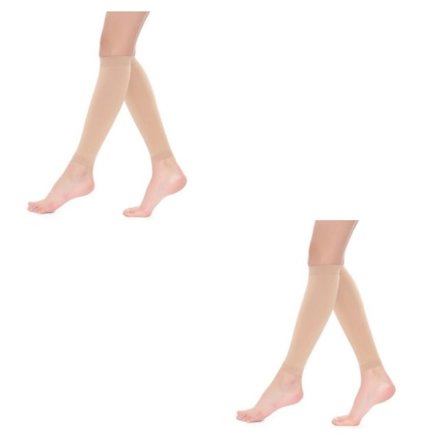 Guardoinrt Bas de Compression pour Mollets pour Femmes pour une Compression Confortable et Protectrice Bas Confortables Nylon Couleur Peau TTG 2Ensemble