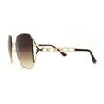 thumbnail image 3 of Womens Metal Jewel Chain Arm Luxury Diva Oversize Sunglasses Gold Brown, 3 of 4