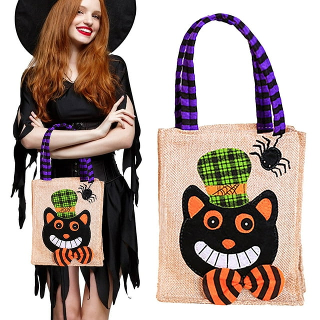 Linen Closet Organizers,Halloween Bags Multifunctional Candy Tote Bags With Handles Reusable Non Woven Candy Bags For Halloween’s