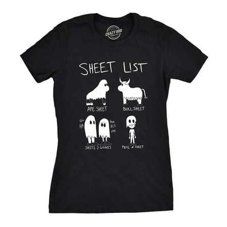 Womens Sheet List Tshirt Funny Animal Ghost Halloween Costume Tee