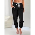 thumbnail image 4 of MLDRA Women Sweatpants Joggers with Pockets Lounge Athletic Casual Pajama Pants Fall Winter Clothes Teachers Outfits 2025 Black, 4 of 10