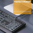 thumbnail image 3 of Teclado retroiluminado de lujo, teclas contrastantes y juego de luces LED blancas brillantes, 3 of 5