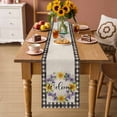 thumbnail image 2 of Spring Flowers Table Runner 70 Inches, Country Botanical Leaves Garland Retro Plaid Bed Runner Dresser Scarves Tabletop for Indoor Outdoor Parties/Ceremony/Banquet, 13" x 70", 2 of 9