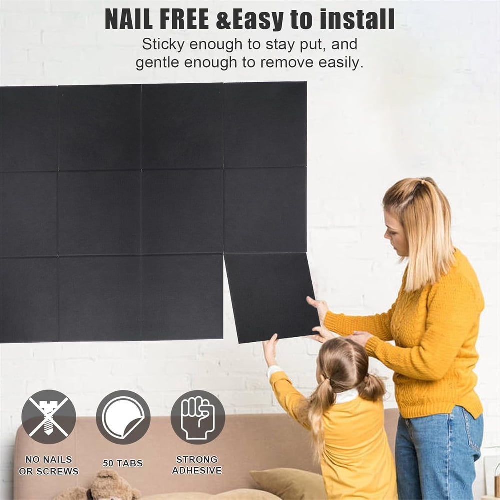 Yahome 12Pcs Large Cork Boards for Walls Cork Board 48 x 36 Inch ulletin Boards Alternative Cork Board for Office Home Classroom (Black)