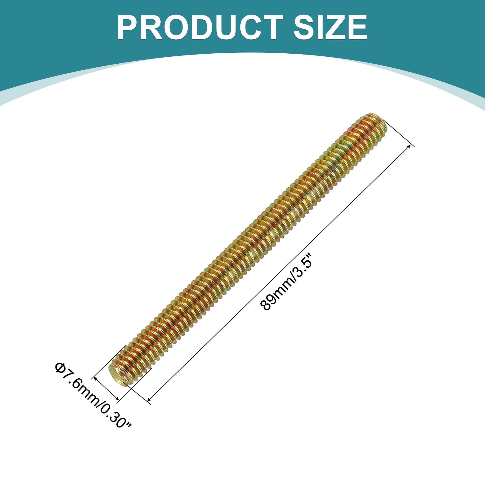 12Pack Fully Threaded Rod, 5/16"x3-1/2" Zinc-Plated Carbon Steel with Nuts Washer