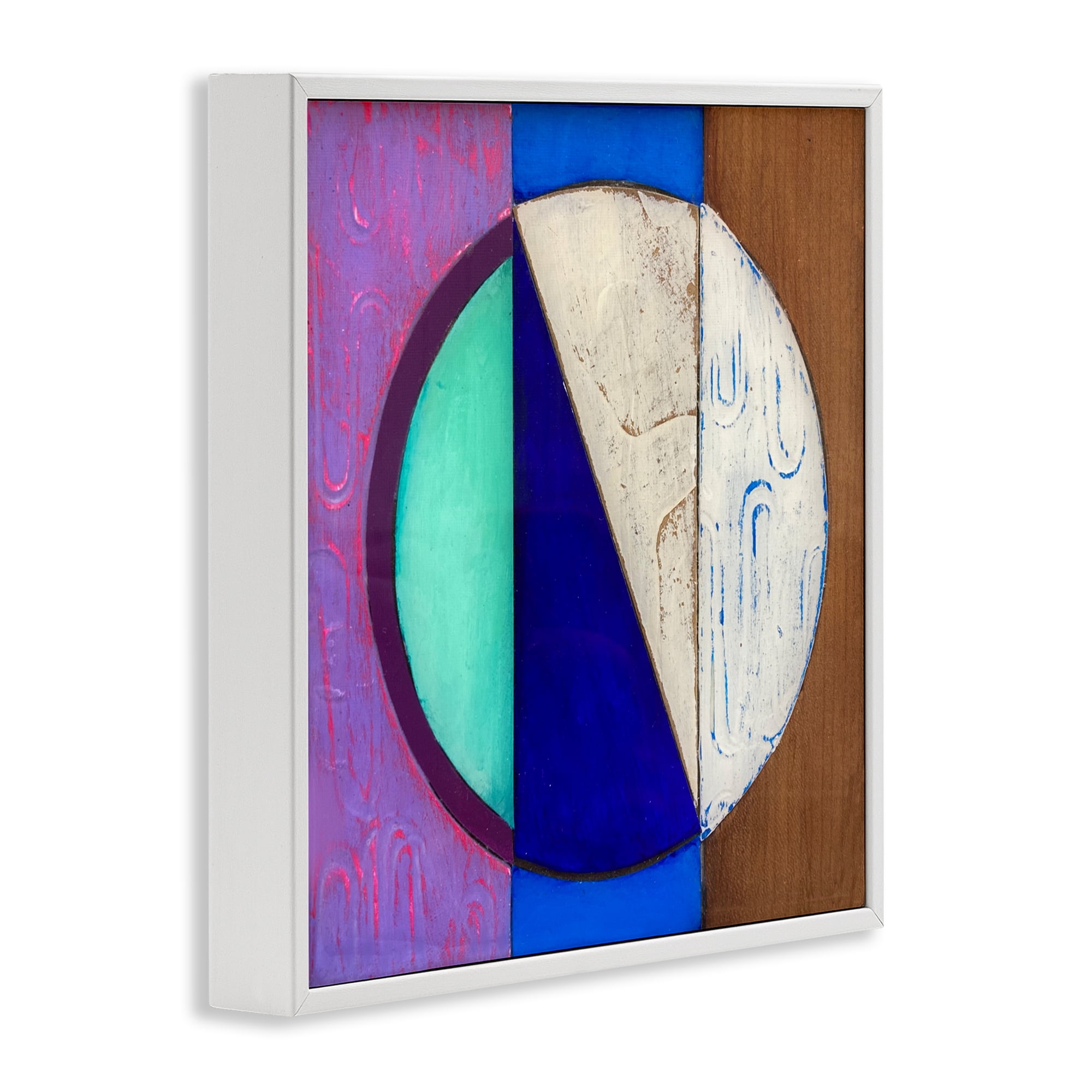 Stupell Industries Structured Blue & Purple Circle White Framed Giclee Art, design by Matthew Finger
