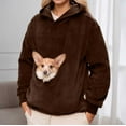 thumbnail image 5 of Kangaroo Soft Fleece Pet Pouch Hoodies For Women Oversize Warm Solid Cat and Dog Pouch Hooded Sweatshirts With Pockets, 5 of 8
