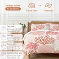 thumbnail image 6 of 3 Piece Red Coastal Duvet Cover Set Queen Size,Microfiber Comforter/Quilt Cover with Corner Ties and 2 Pillowcases,Vintage Coral Ocean Modern Sea Abstract All Season Soft Bedding with Zipper Closure, 6 of 8