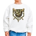 thumbnail image 6 of Camo Baseball Sweatshirt for Men Women & Kids Baseball or Softball Game Day Pullover White Sweatshirt Youth Small, 6 of 8