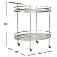 thumbnail image 5 of SAFAVIEH Dante Round 2-Tier Modern Bar Cart with Casters, Silver/Mirror, 5 of 6