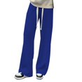 thumbnail image 2 of Delayuji Petite Sweatpants for Women Loose High Waist Pressure Stripes Hundred Folds Wide Slimming Down Drag Straight Leg Casual Pants Fleece Lined Pants Women Blue Xl, 2 of 4