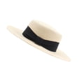 thumbnail image 3 of Niceauty Woman Black Straw Hat with Bow Tie Adjustable Band for Beach and Travel, 3 of 8
