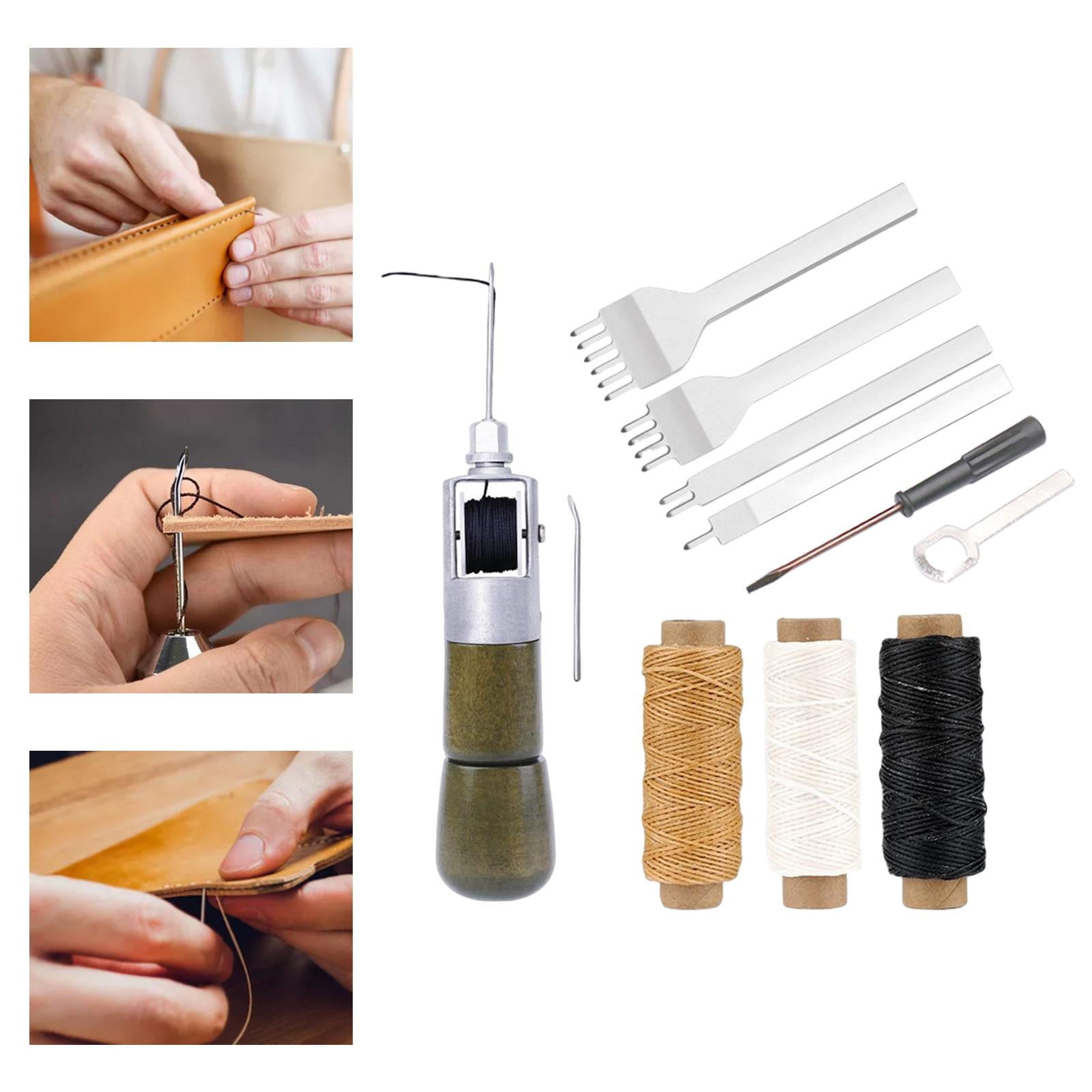 Sewing Awl Tools Stitching Stitcher Leathercraft Hand Sewing DIY Wood Grain