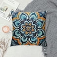 thumbnail image 2 of BCIIG  Home Decoration Throw Pillow Case Navy Blue and Orange Bohemian Zen Mandala 22X22 Inch Square Pillowcase Cushion Cover Double Sided Printed, 2 of 5