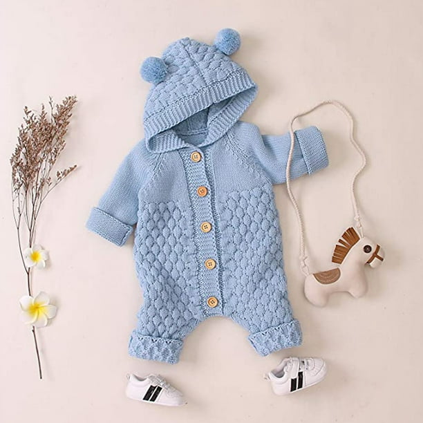 1 Uds. Conjuntos mameluco tejido para bebe nino y nina Sudadera con capucha sueter mono de oso mono de una pieza prendas de vestir exteriores Walmart en linea