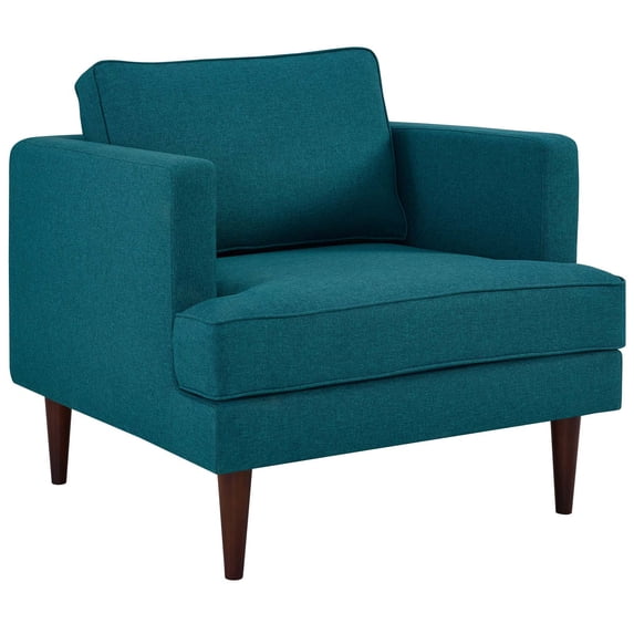 Modern Contemporary Urban Design Living Room Lounge Club Lobby Armchair Accent Chair, Fabric, Aqua Blue