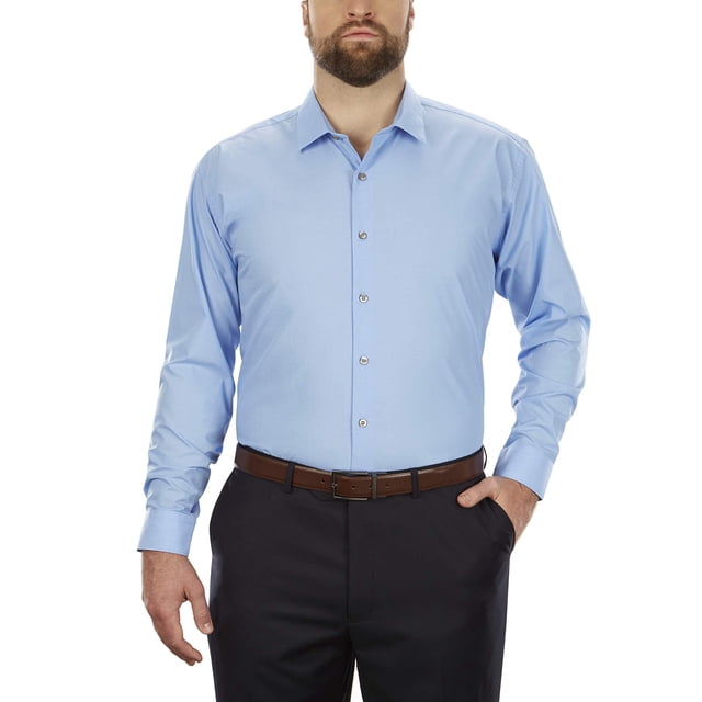 Camisa de vestir Kenneth Cole UNLISTED para hombres grandes y altos, azul claro