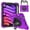 Purple, variant on Case for iPad Mini 7 (A17 Pro) 2024 / iPad Mini 6 8.3 inch 2021 Protective Cover with 360° Rotating Stand, Hand/Shoulder Strap, Pencil Holder