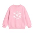 thumbnail image 5 of fnnxnal CottonGirls Pink Oversized Snowflake Print Crew Neck Sweatshirt Long Sleeve,Size 3-4T, 5 of 5