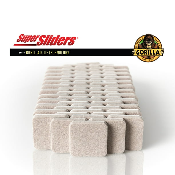 Super Sliders Super Sliders x Gorilla Glue 1 1/2" Square Felt Pads for