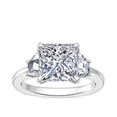 thumbnail image 1 of 1.00 Ct Wonderful Three Stone Style Princess Cut Natural Diamond Ring for Wedding in Solid 950 Platinum Size 7, 1 of 1