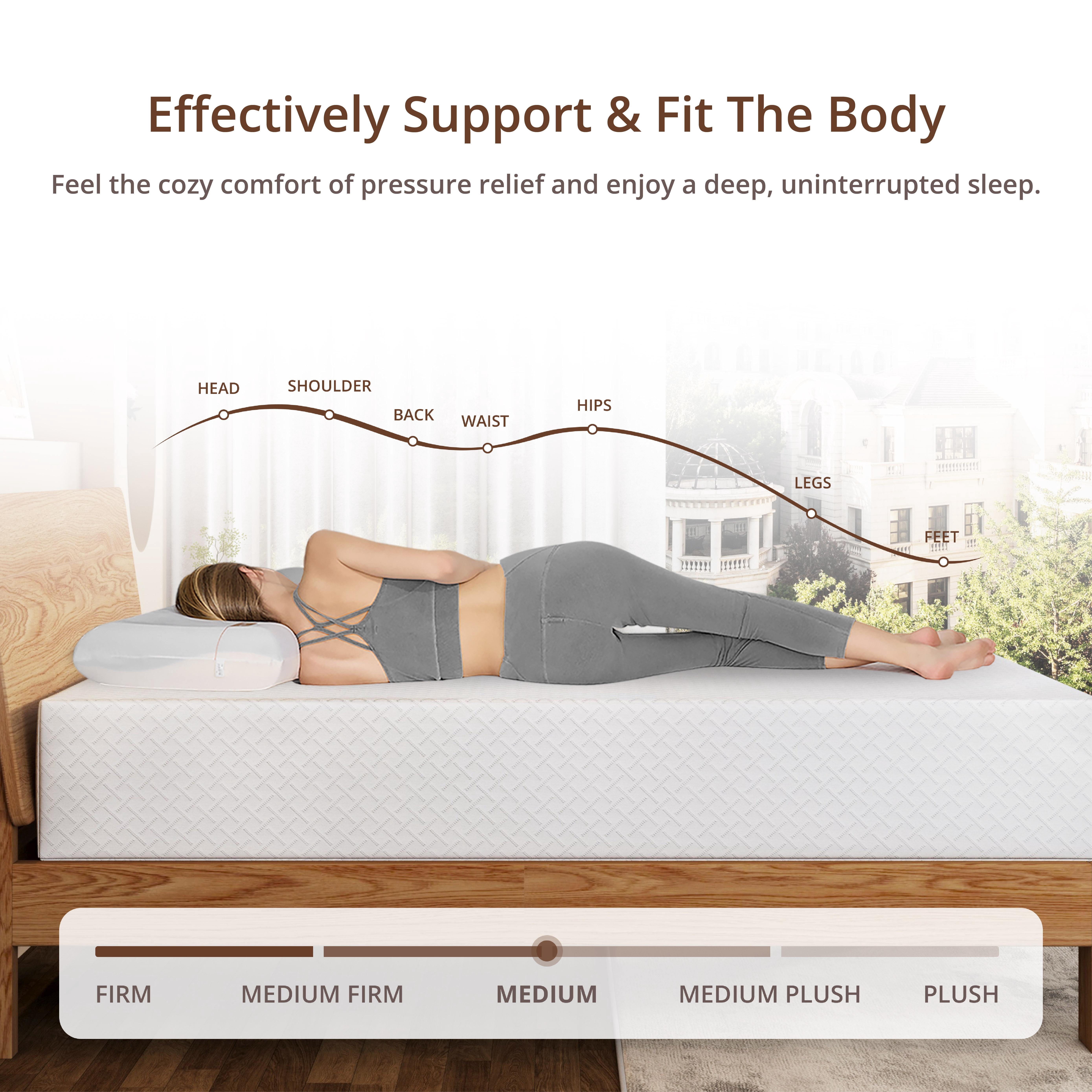 EGOHOME TrueZen King Mattress, 12" Memory Foam Mattresses in a Box, Medium