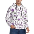 thumbnail image 2 of Pofeuu Lavender Flowers Print Mens Casual Hooded Collar Drawstring Hoodies Pullover Sweatshirts Casual Long Sleeve Shirts-Large, 2 of 7