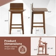 thumbnail image 3 of Costway 24.5" Counter Height Bar Stools Set of 2 with Footrest Solid Rubber Wood Legs, 3 of 10