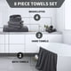 thumbnail image 3 of Juego de toallas Cosy Family de microfibra, 8 piezas, gris oscuro, 3 of 7