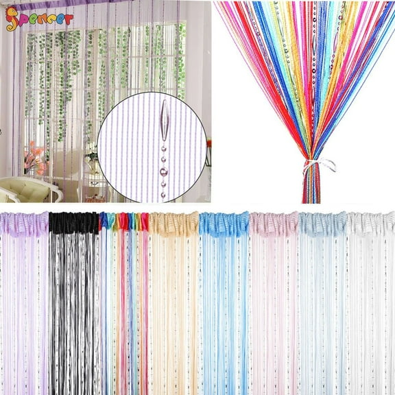 Spencer 39.4"x78.8" String Door Window Curtain Beads Room Divider Wall Panel Fringe Beaded Crystal Tassel Screen Home