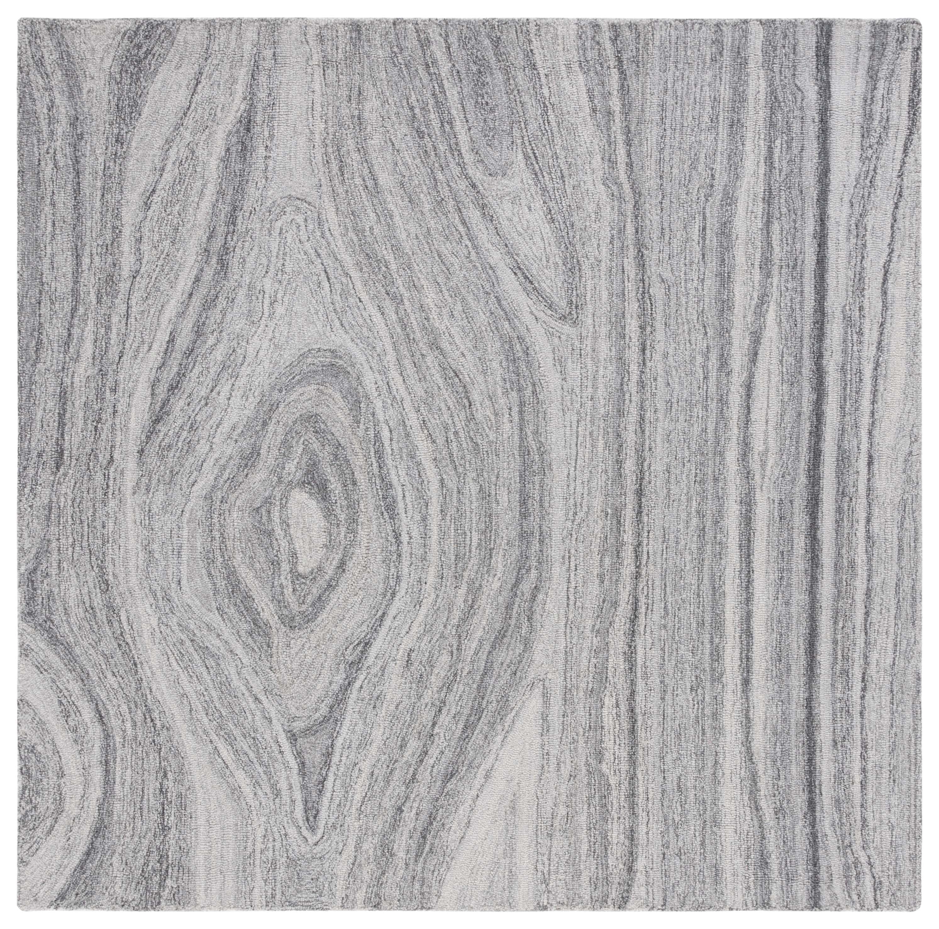 SAFAVIEH Abstract Xanthia Abstract Wool Area Rug, Gray, 6' x 6' Square