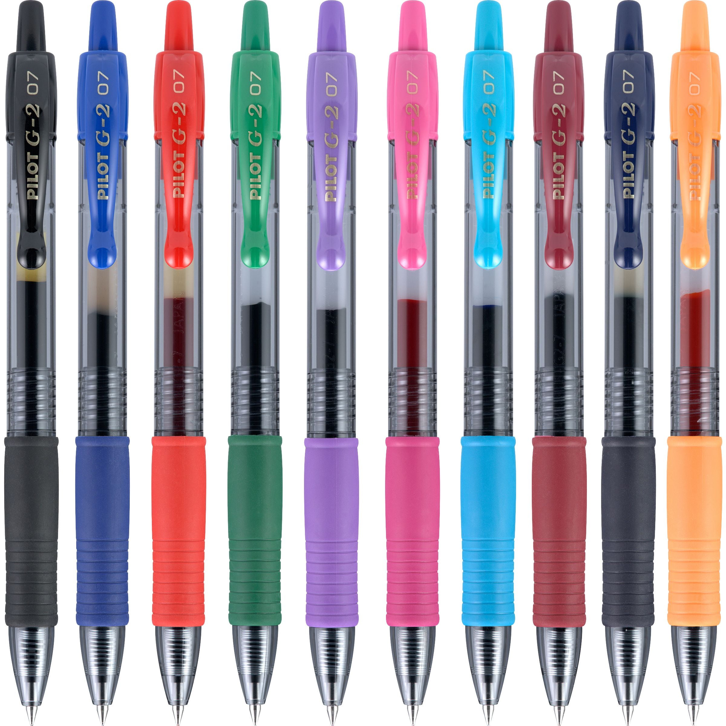 Pilot G2 Premium Retractable Gel Ink Pens, Fine Point (0.7 mm), Assorted Ink, 10 Count