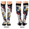 thumbnail image 4 of FORMRS Womens Knee High Socks Casual Long Thick Travel Daily Wear, 2 Pairs, American Eagle Pattern, 4 of 6