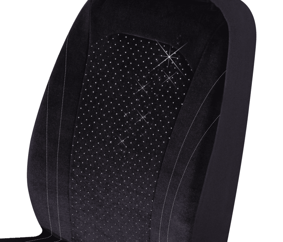 Auto Drive Car Seat Cover - Low Back Flannel Seat Covers - Black - Universal Fit - 22WMD01