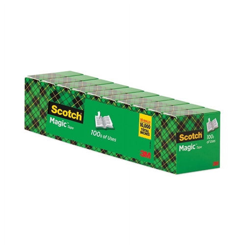 Magic Tape Value Pack, 1" Core, 0.75" X 83.33 Ft, Clear, 10/pack | Bundle of 2 Packs