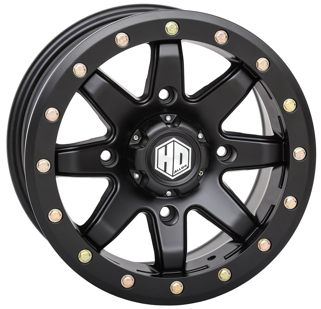 5+2 STI HD9 Beadlock Matte Black ATV Wheel 15x7 4/156 15HB923
