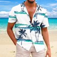 thumbnail image 2 of Hawaiian Shirt For Men Casual Fashion Summer Short Sleeve Buttons Printed T Shirt Top L, 2 of 5