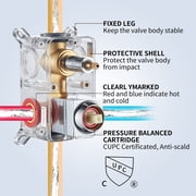 Cobbe Shower Set 12-inch Rainfall Shower Head with Handheld Sprayer Shower system for Bathroom Rough-in Valve Body and Trim Included Chrome