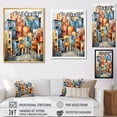 thumbnail image 4 of Designart "Multicolored Cubist Cityscape I" Cubism Floater Framed Wall Art Living Room, 4 of 5