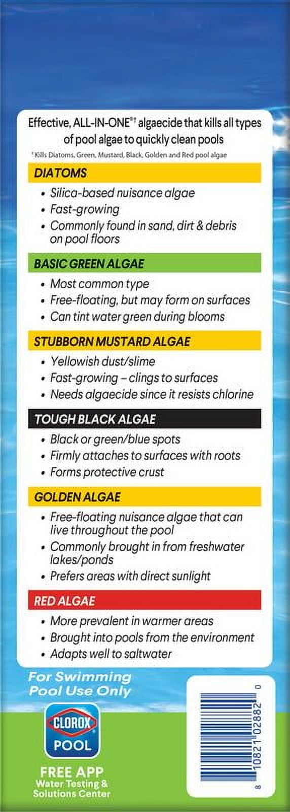 Clorox Pool&Spa XtraBlue+ Algaecide Form Pool Algae Chemical Controllers for Treating Algae, 40 oz